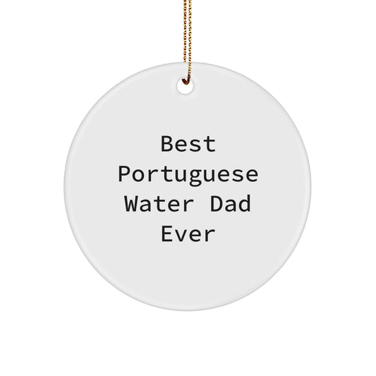 Funny Portuguese Water Dog Circle Ornament Gifts from Dad to Portuguese Water Dog for Christmas Unique Treasures - Image 1