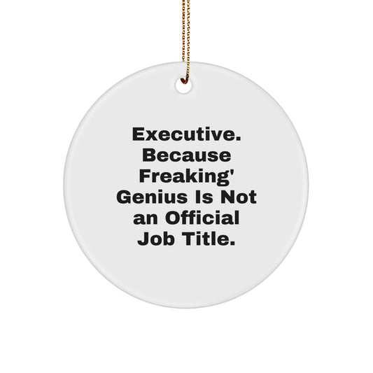 Executive Gifts from Friends Funny Circle Ornament for Christmas Unique Presents for Executives - Image 1