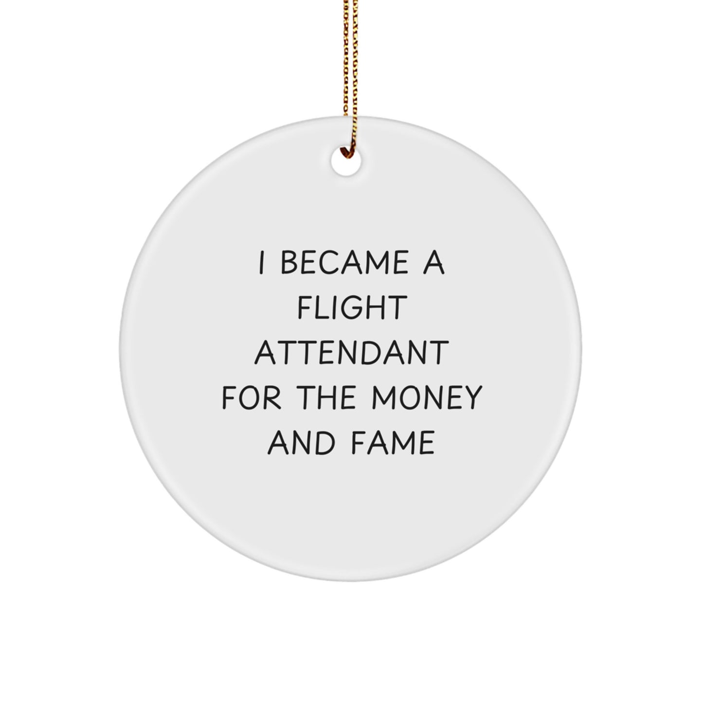 Flight Attendant Gifts from Friends Unique White Circle Ornament for Christmas - Image 1