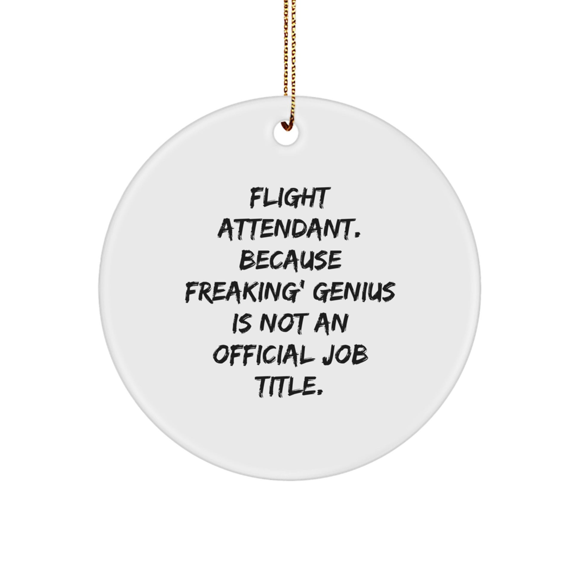 Funny Flight Attendant Gifts from Men for Women Friends and Family Unique Christmas Circle Ornament - Image 1