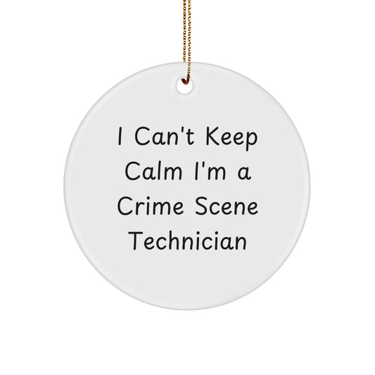 Funny Crime Scene Technician Gifts for Him Her, Circle Ornament, I'm A Crime Scene Technician, Christmas Unique Ornaments - Image 1