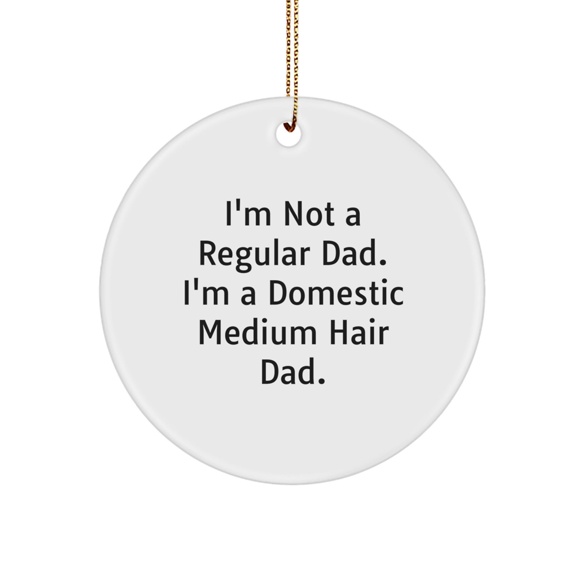 Domestic Medium Hair Dad Circle Ornament, Funny Quote, Gifts for Men, Women, Friends, Family - Unique Christmas Unique Gifts from Dad - Image 1