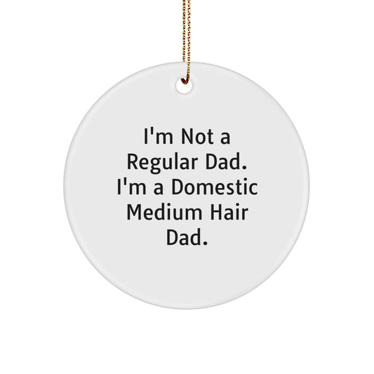 Domestic Medium Hair Dad Circle Ornament, Funny Quote, Gifts for Men, Women, Friends, Family - Unique Christmas Unique Gifts from Dad - Image 1