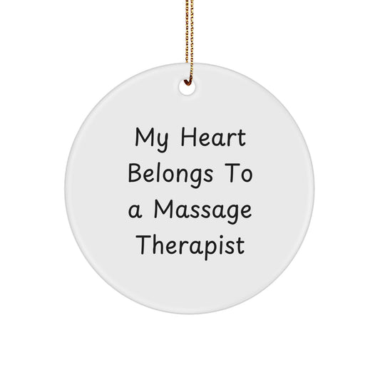 Funny Quote Massage Therapist Gifts from Family Circle Ornament, Unique Christmas Unique Gift for Massage Therapist Men Women Friends Coworkers Family - Image 1