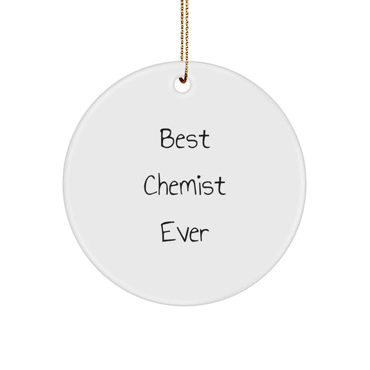 Funny Best Chemist Ever Circle Christmas Ornament Gifts from Family to Family Members - Image 1