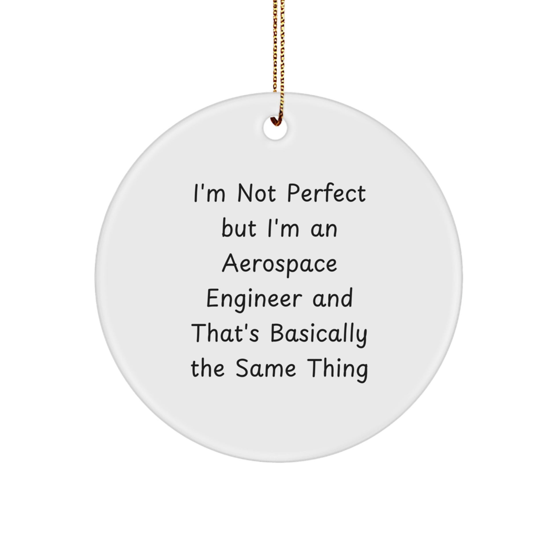 Funny Aerospace Engineer Gifts from Friends - Circle Ornament, 'I'm Not Perfect' Quote, Christmas Decorations for Men, Women, Coworkers - Image 1