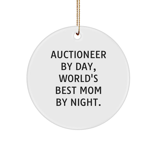 Funny Auctioneer Gifts from Men to Friends for Christmas Unique Circle Ornaments - Image 1