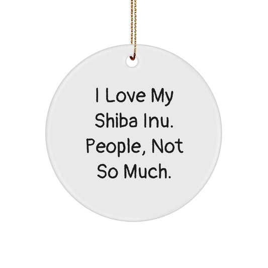Shiba Inu Dog Lovers Gifts from Friends - Funny Circle Ornament for Christmas - Image 1