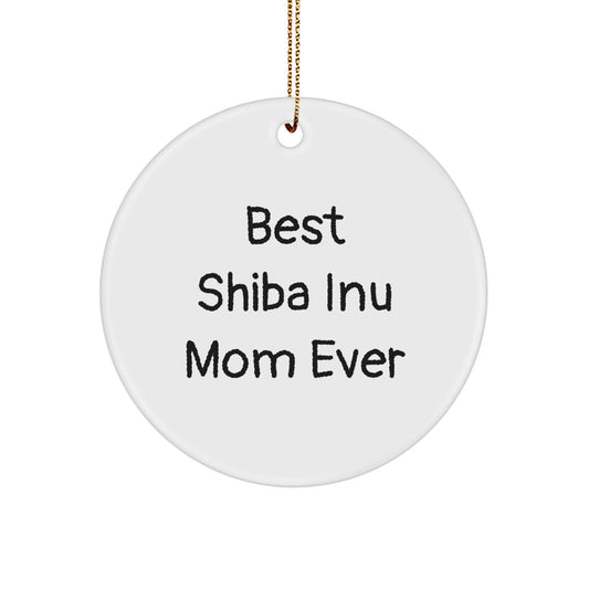 Funny Shiba Inu Dog Mom Gifts from Friends and Family - Circle Ornament for Christmas - Image 1