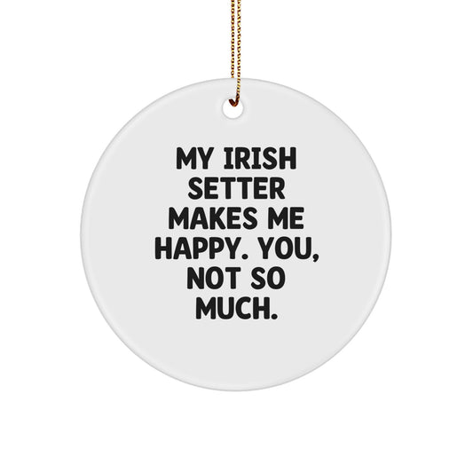 Funny Irish Setter Dog Circle Ornament Gifts from Men to Friends for Christmas Unique Present - Image 1