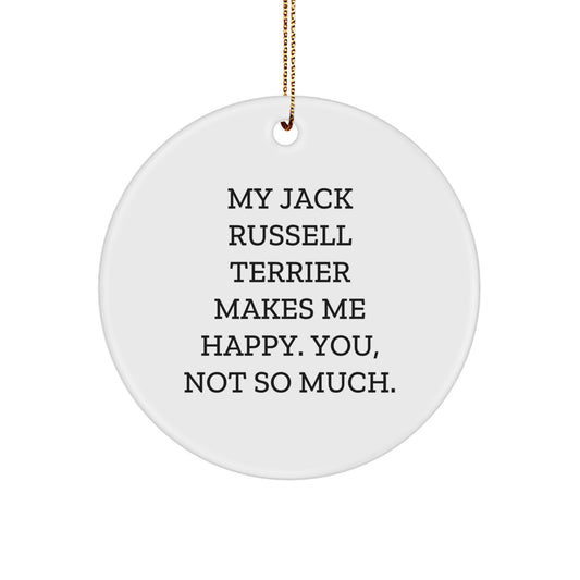 Funny Jack Russell Terrier Dog Gifts for Men - Circle Ornament, Christmas Unique Gifts from Friends to Jack Russell Terrier Dog Lover - Image 1