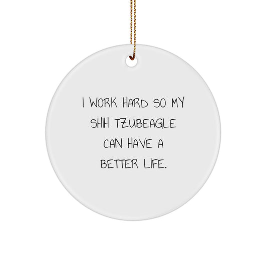 Funny Shih Tzu Dog Circle Ornaments, Gifts from Friends for Shih Tzu Dog Lovers, Christmas Unique Gifts for Men, Women, Family - Image 1