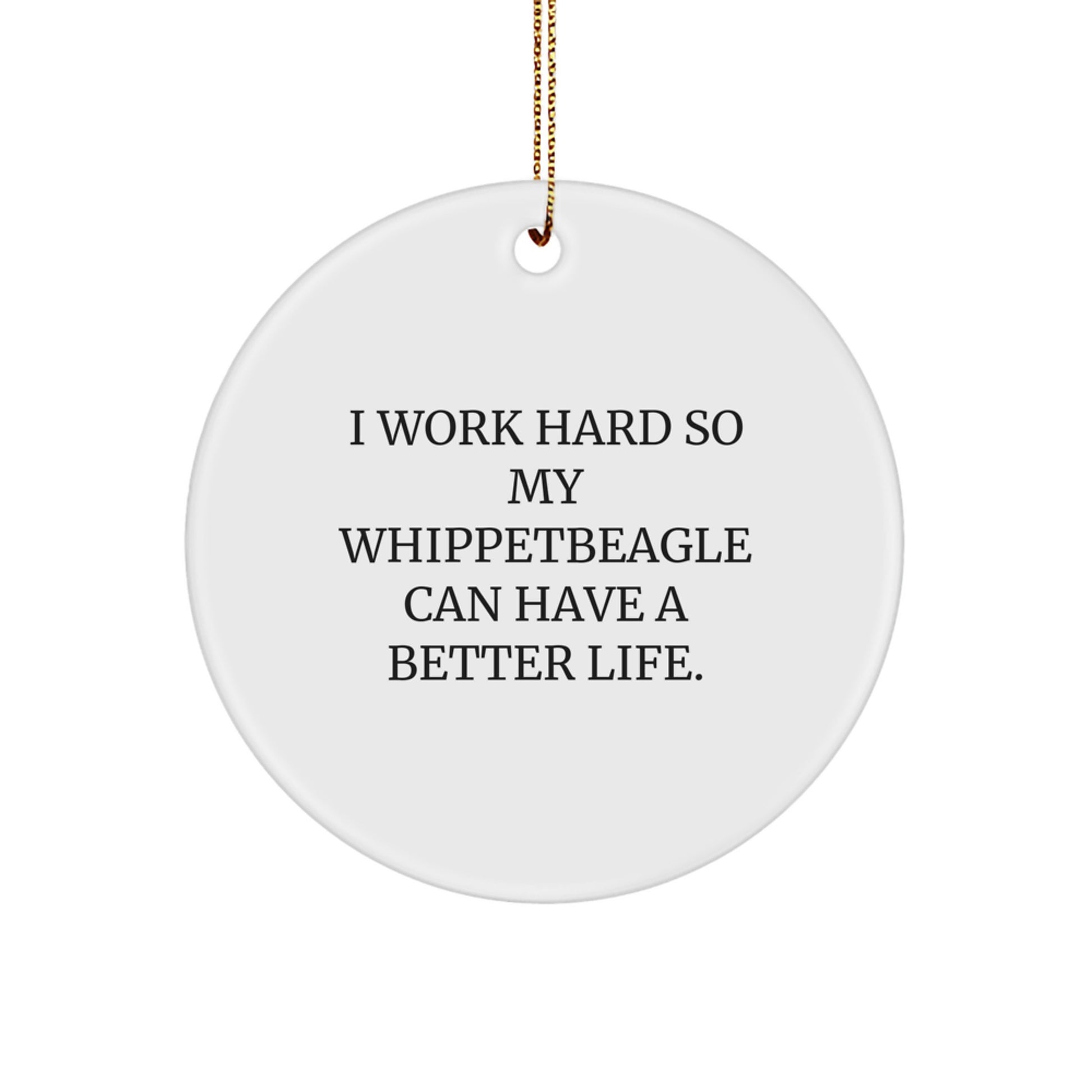 Whippet Dog Lover Gifts from Family for Christmas | Inspirational Quote Circle Ornament - Image 1