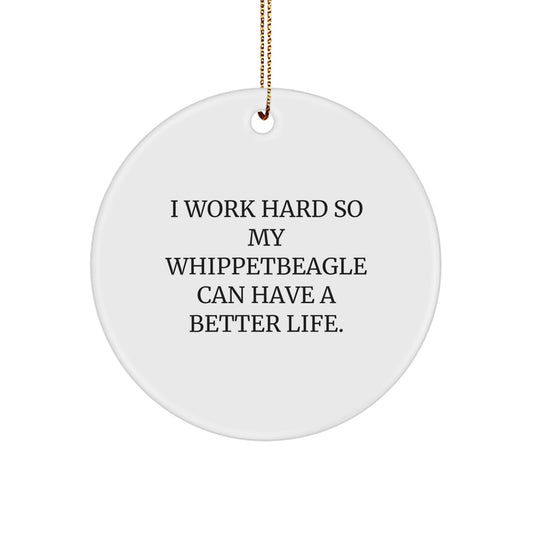 Whippet Dog Lover Gifts from Family for Christmas | Inspirational Quote Circle Ornament - Image 1