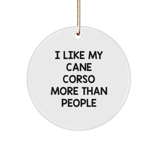 Funny Cane Corso Dog Gifts for Men, Unique Circle Ornaments, Gifts from Friends to Family at Christmas - Image 1