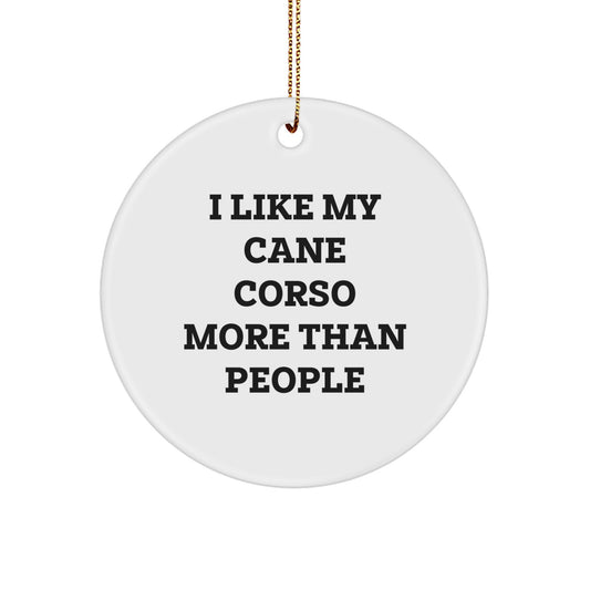Funny Cane Corso Dog Gifts from Friends and Family for Christmas Unique Circle Ornaments - Image 1