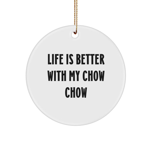 Funny Chow Chow Dog Circle Ornaments Gifts from Family for Christmas Unique - Image 1