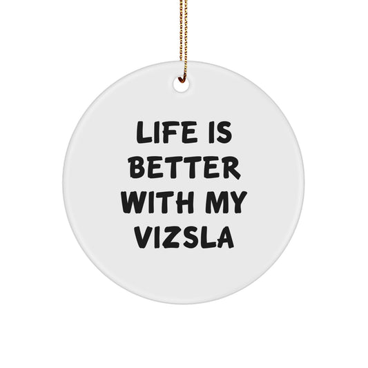 Funny Vizsla Dog Circle Ornament Gifts from Family for Christmas Unique Decorations - Image 1