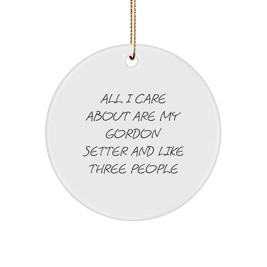 Funny Gordon Setter Dog Gifts From Friends for Gordon Setter Dog Lovers - Circle Ornament for Christmas - Image 1