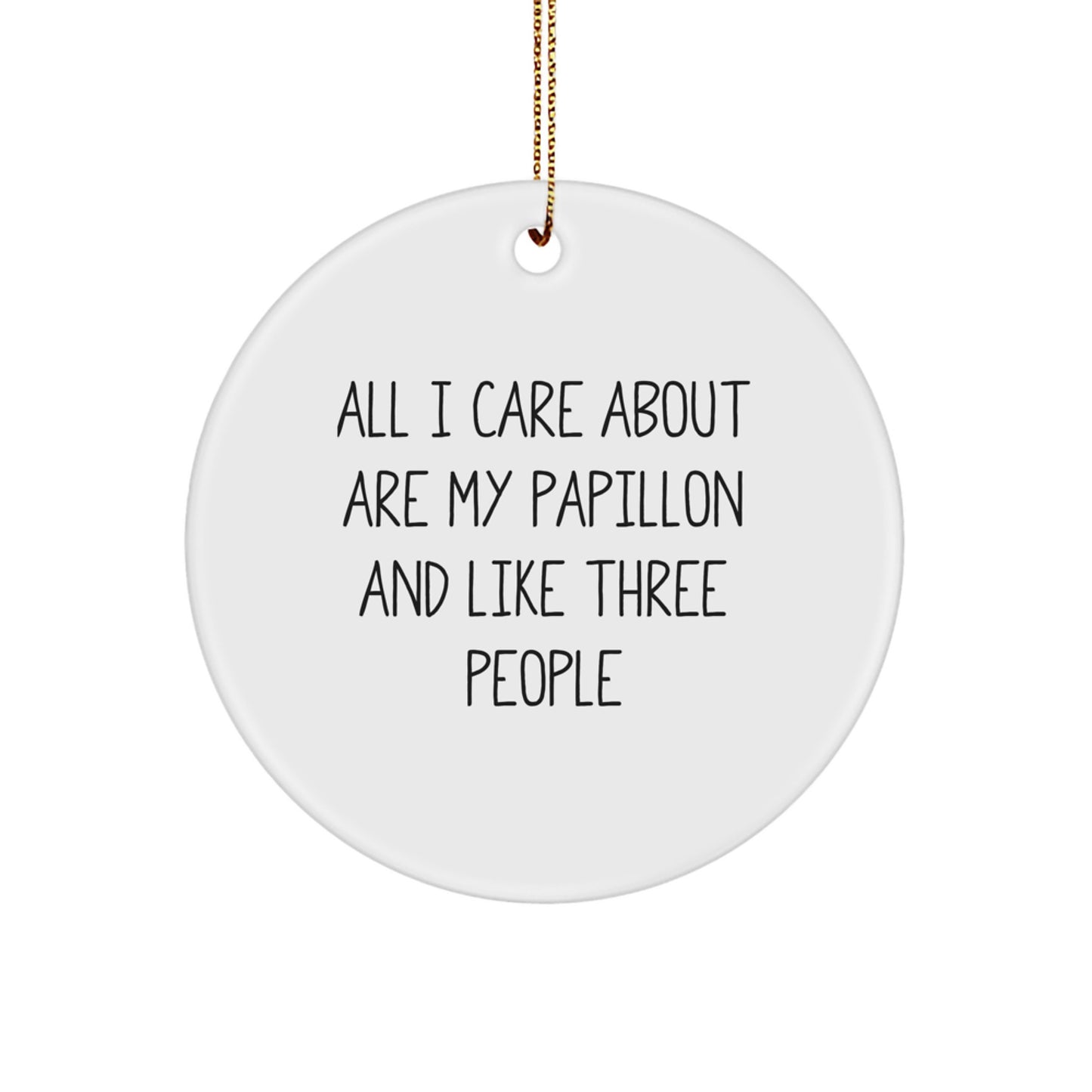 Papillon Dog Lover's Circle Ornament Gifts from Friends, Family, or Coworkers for Christmas - Image 1