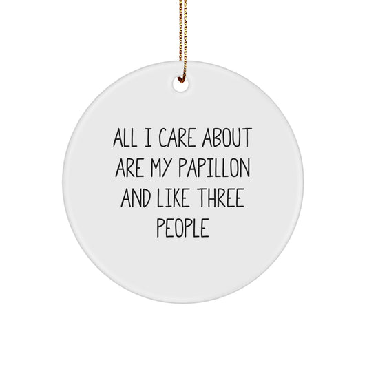 Papillon Dog Lover's Circle Ornament Gifts from Friends, Family, or Coworkers for Christmas - Image 1
