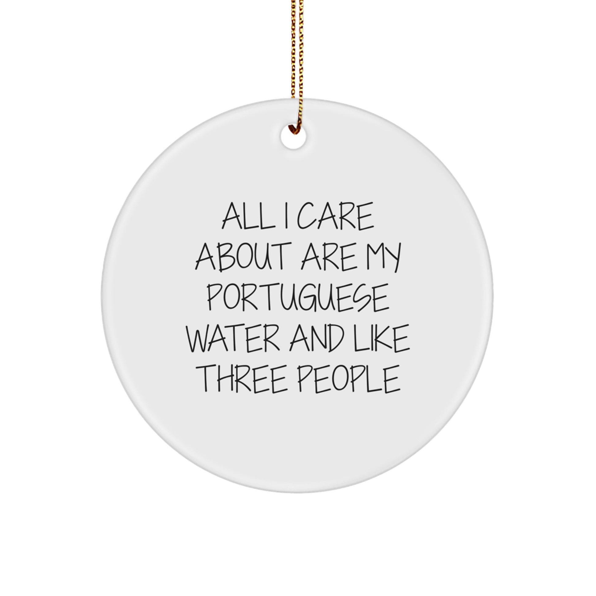 Portuguese Water Dog Lovers Funny Gifts from Family, Gifts for Portuguese Water Dog Owners, Christmas Circle Ornament with Inspirational Quote - Image 1