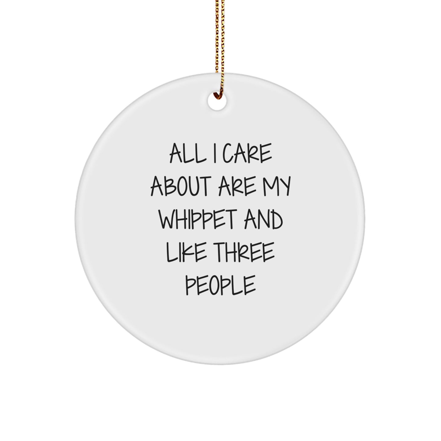 Whippet Dog Lover's Christmas Unique Gifts from Friends for Whippet Enthusiasts - Cute Circle Ornament - Image 1