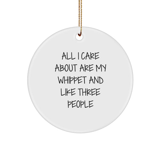 Whippet Dog Lover's Christmas Unique Gifts from Friends for Whippet Enthusiasts - Cute Circle Ornament - Image 1