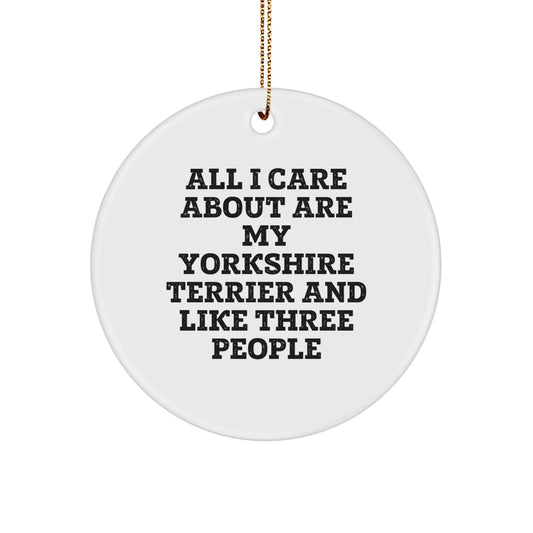 Funny Yorkshire Terrier Dog Lover Gifts for Friends, Family, or Coworkers - Yorkshire Terrier Dog Circle Ornament - Christmas Unique Gifts from Men, Women, or Kids - Image 1
