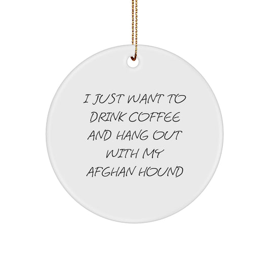Funny Afghan Hound Dog Circle Ornament Gifts from Friends and Family for Men and Women on Christmas Unique Presents - Image 1