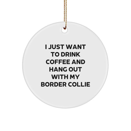 Funny Border Collie Dog Lover Christmas Unique Gift for Home Office Decor - Unique Circle Ornament from Men to Women - Image 1