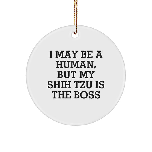 Shih Tzu Dog Love Circle Ornament Funny Quote Gifts for Shih Tzu Dog Enthusiasts from Family Members or Friends - Image 1