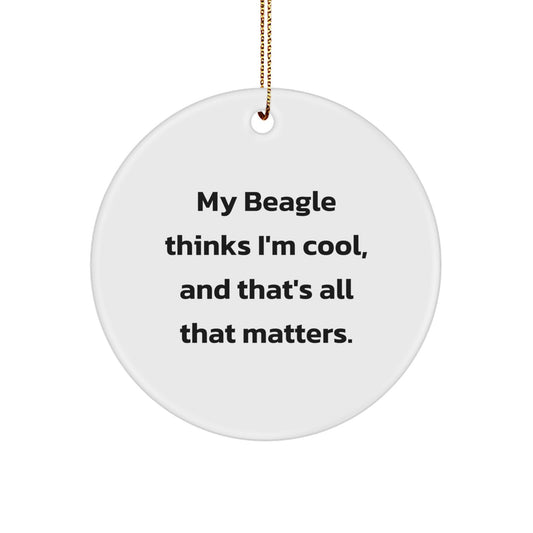 Funny Beagle Dog Circle Ornament Gifts for Beagle Dog Lovers Gifts from Men, Women, Friends, Family for Christmas - Image 1