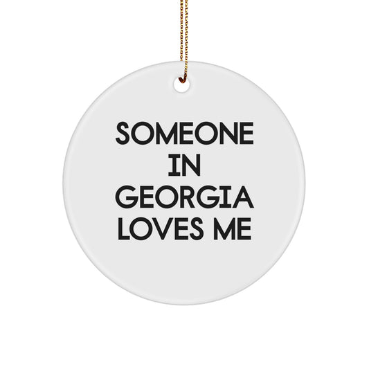Someone in Georgia Loves Me Georgia Circle Ornament Gifts from Friends and Family for Christmas - Image 1