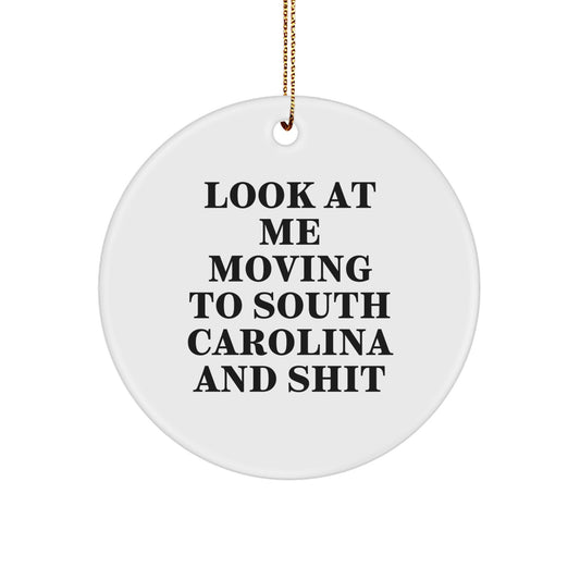 Funny South Carolina Circle Ornament Gifts from Men to Friends for South Carolina Christmas Unique Decorations - Image 1
