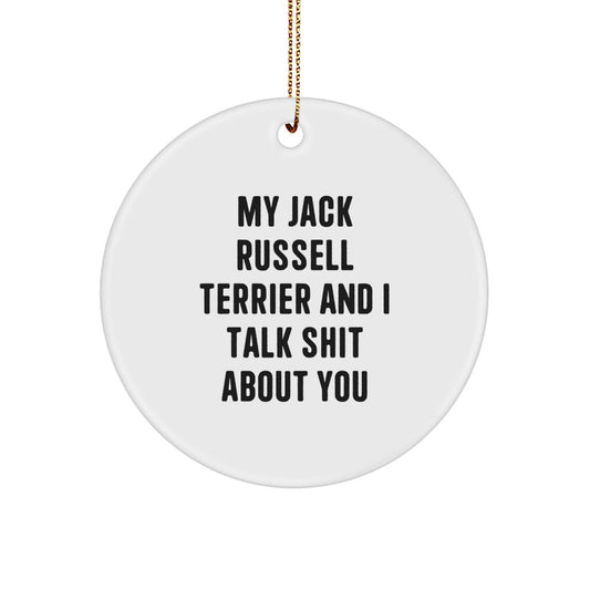 Funny Jack Russell Terrier Dog Gifts for Men, Women, and Family - My Jack Russell Terrier And I Talk Shit About You Christmas Unique Gifts - Image 1