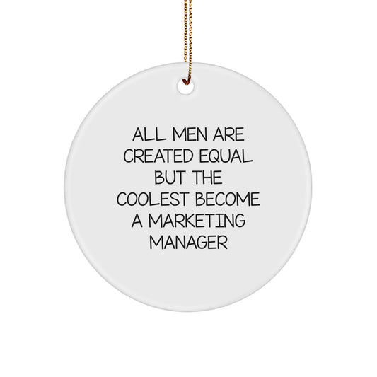 Funny Marketing Manager Gifts for Men - All Men Are Created Equal But The Coolest Become A Marketing Manager, Christmas Unique Gifts from Friends, Coworkers, Family - Image 1
