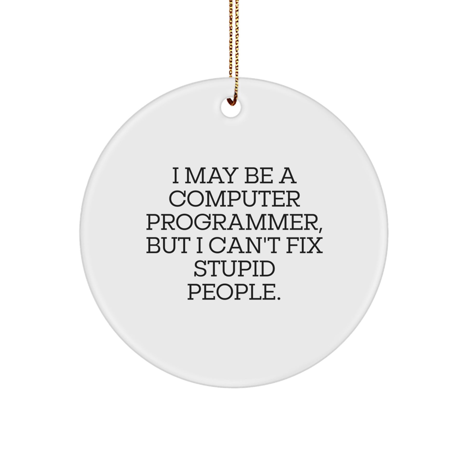 Funny Computer Programmer Gifts for Men, Unique Circle Ornament, Christmas Unique Gifts from Friends to Friends, Computer Programmer Humor - Image 1