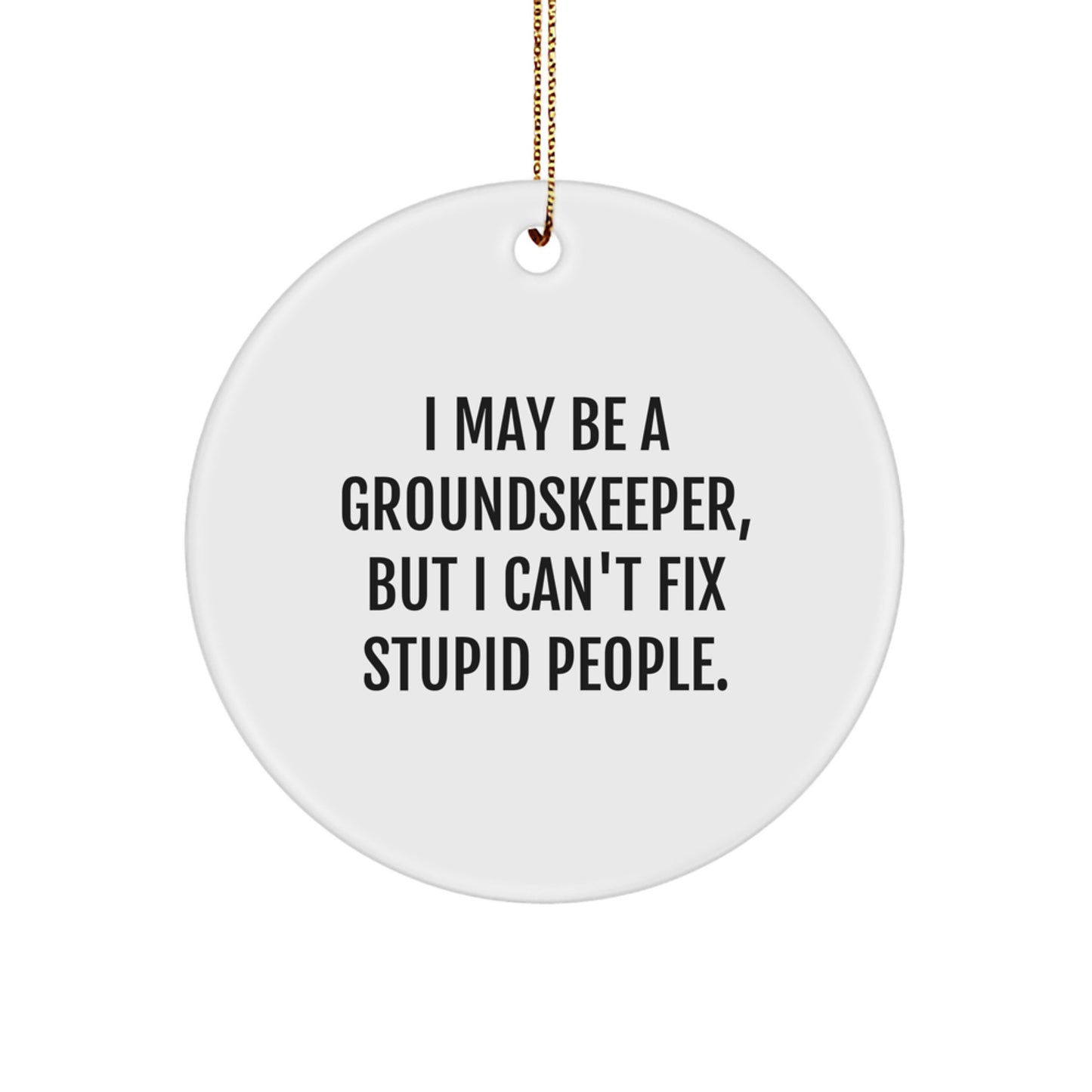 Funny groundskeeper Gifts from Men - I May Be A groundskeeper, But I'm Not Stupid, groundskeeper Christmas Circle Ornament for Coworkers - Image 1