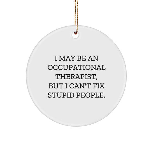 Funny Occupational Therapist Gifts from Friends for Occupational Therapists - I May Be An Occupational Therapist, But I Can't Fix Stupid People. - Image 1