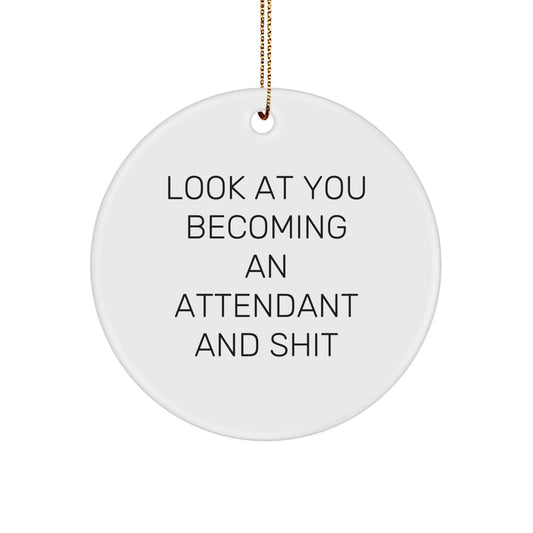 Funny Attendant Circle Ornament Gifts from Men to Women Friends for Christmas Unique Decorations - Image 1