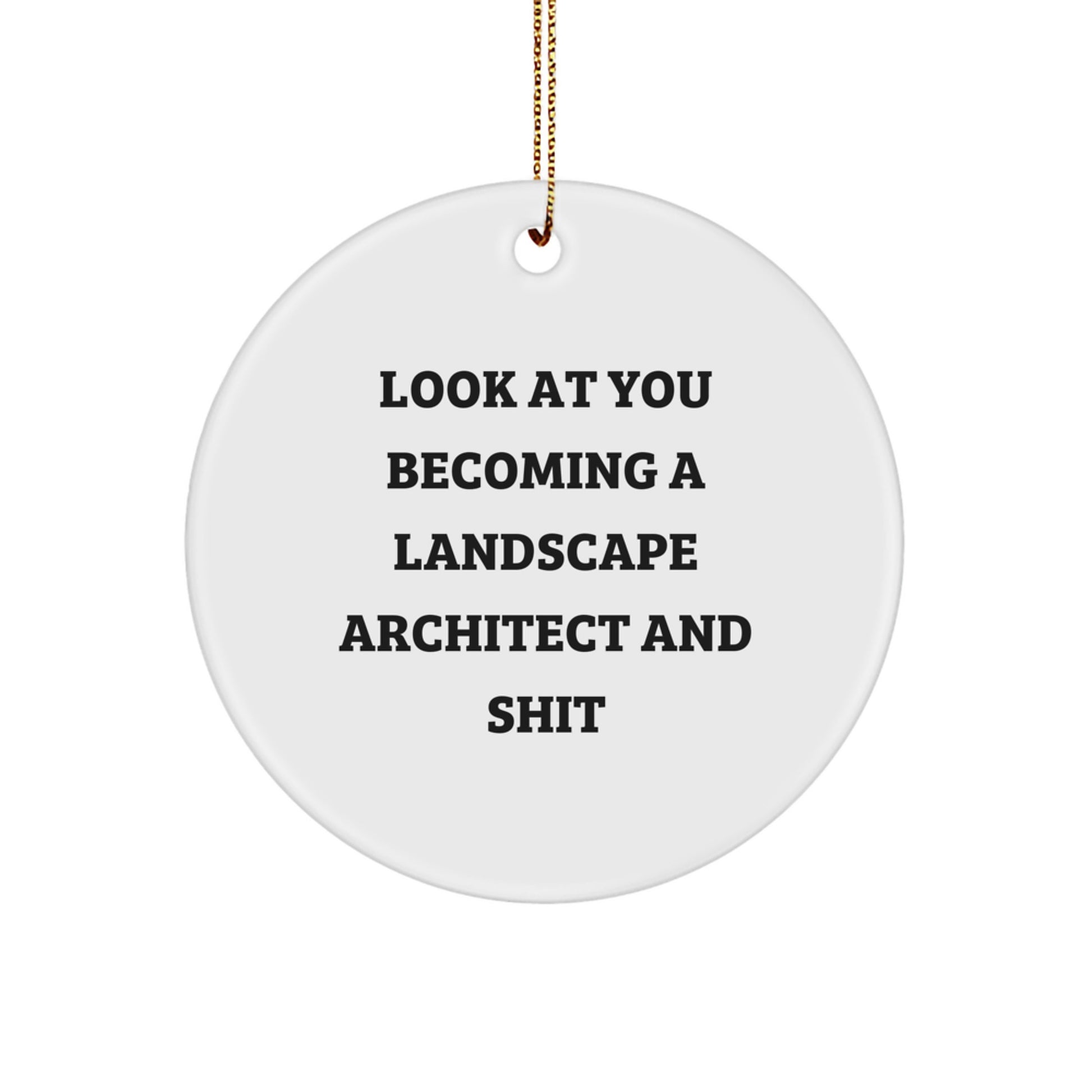 Funny Landscape Architect Gifts for Men from Friends - Circle Ornament for Christmas Unique Presents - Image 1