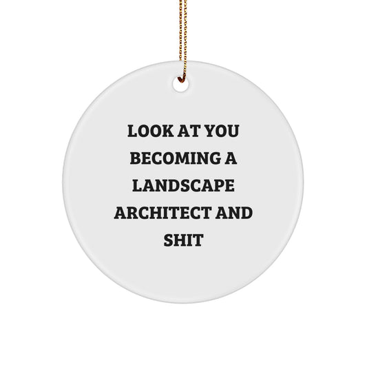 Funny Landscape Architect Gifts for Men from Friends - Circle Ornament for Christmas Unique Presents - Image 1