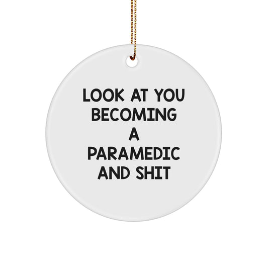 Funny Rescue Worker Gift for Christmas, Rescue Worker Circle Ornament from Men to Rescue Worker Friends, Inspirational Rescue Worker Decor - Image 1