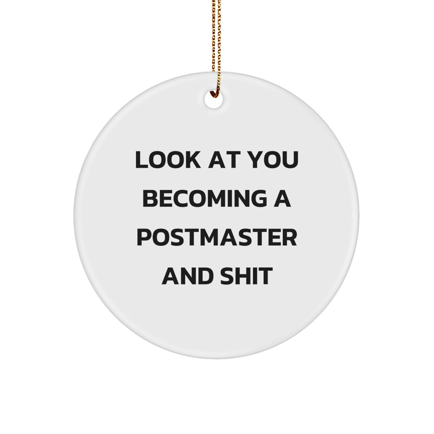 Unique Christmas Unique Gifts for Postmaster from Friends, Funny Postmaster Circle Ornament, Postmaster Office Decor - Image 1