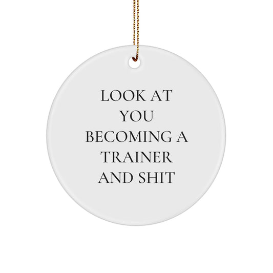 Funny Trainer Circle Ornament Gifts from Friends for Trainer, Funny Inspirational Quote Christmas Unique Gifts for Trainer - Image 1