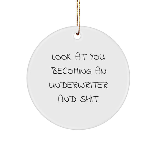 Funny Underwriter Circle Ornament Gifts for Underwriters from Friends and Family - Unique Christmas Decorations - Image 1