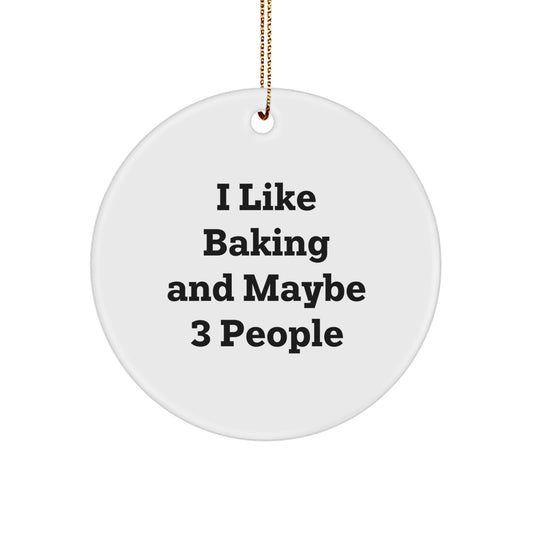 Funny Baking Gifts for Friends Christmas Circle Ornament, Circle Ornament Gifts from Men, Unique Baking Lover Gifts for Baking Enthusiasts - Image 1