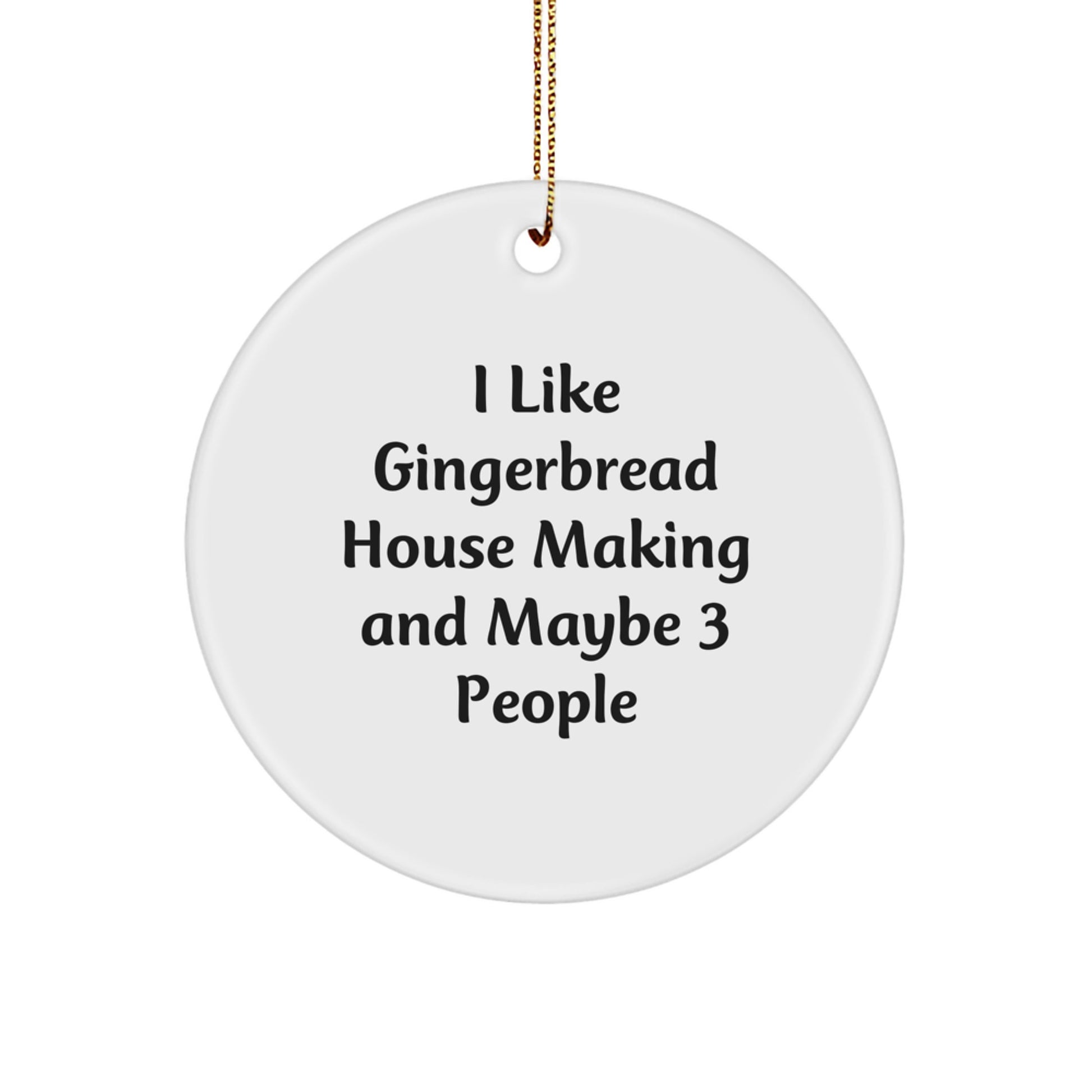 Gingerbread House Making Fun Circle Ornaments Gifts from Men for Friends - Image 1