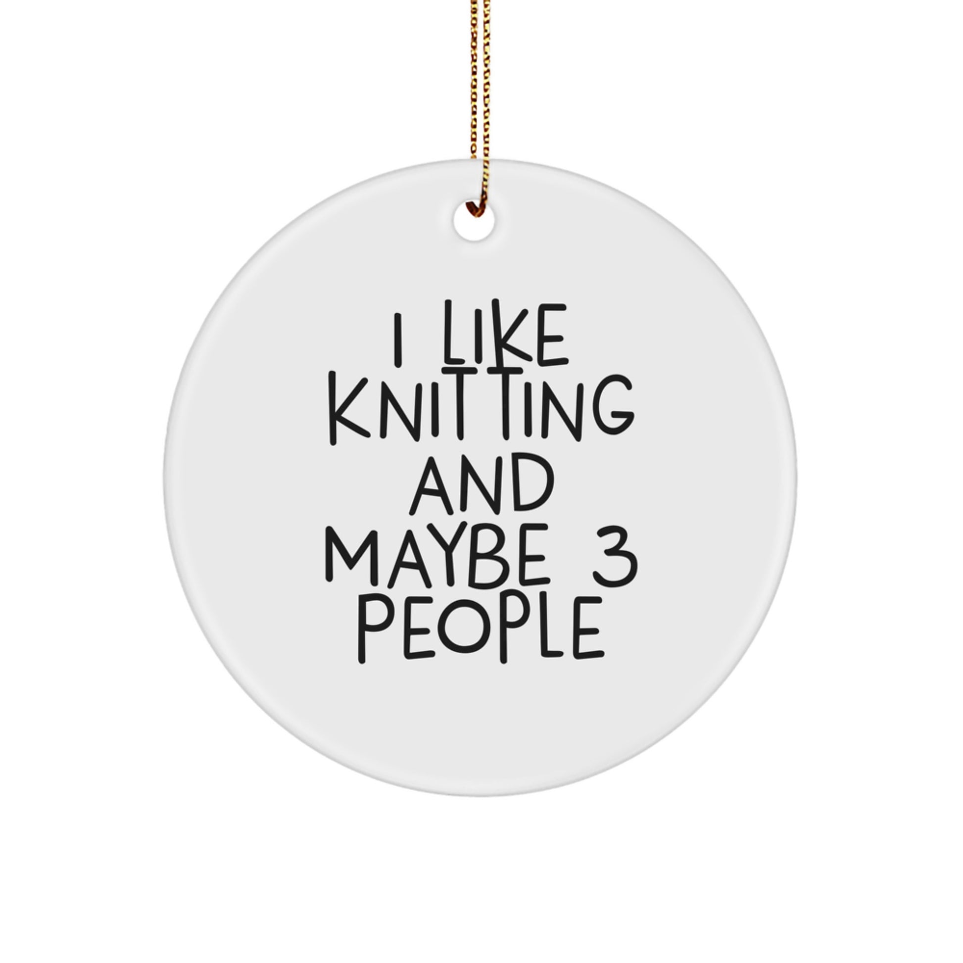 Funny Knitting Christmas Circle Ornaments Gifts from Friends for Knitting Enthusiasts - Image 1